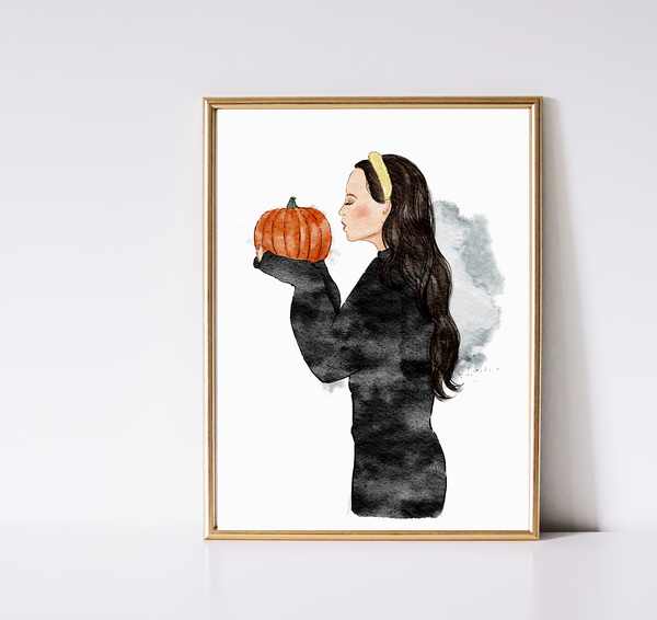 nina maric fashion illustration pumpkin girl