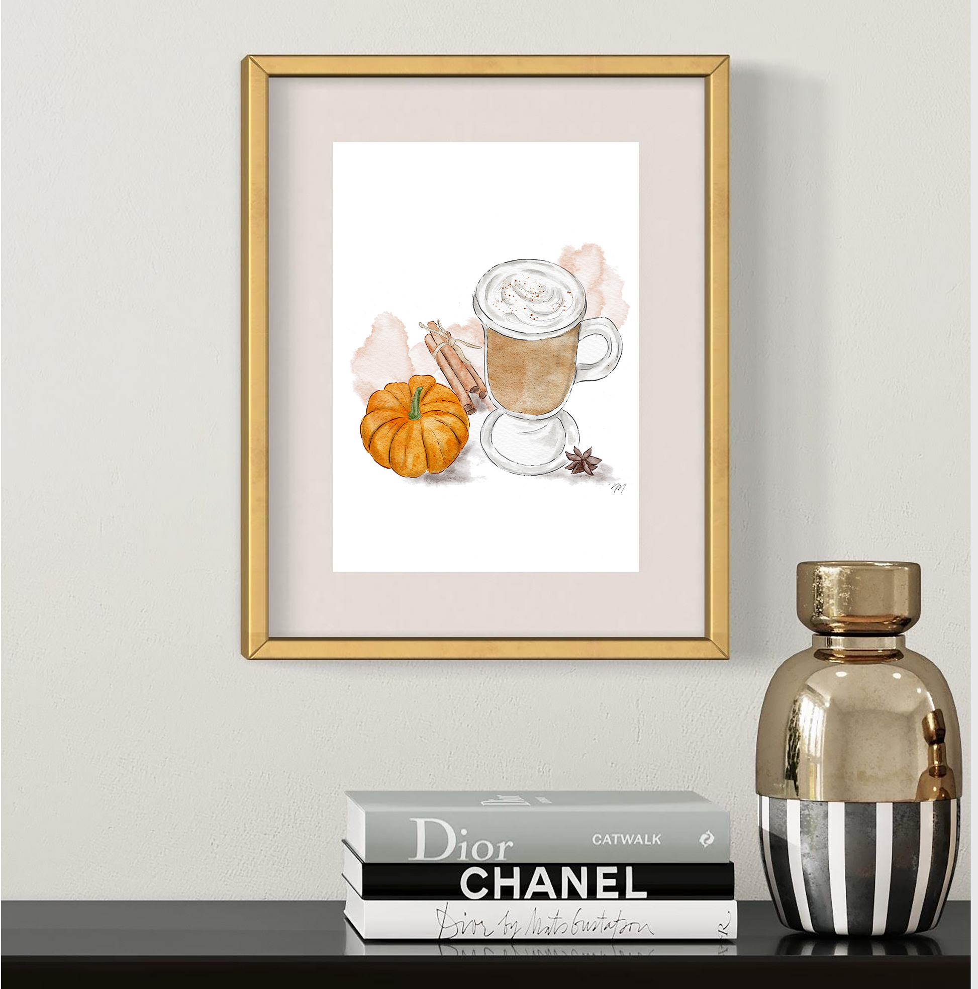 Pumpkin spice fashion print by nina maric 