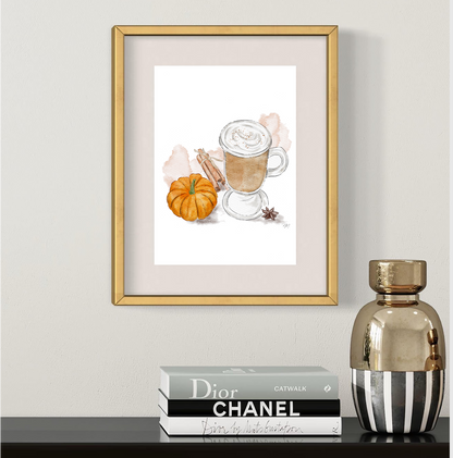 Pumpkin spice fashion print by nina maric 