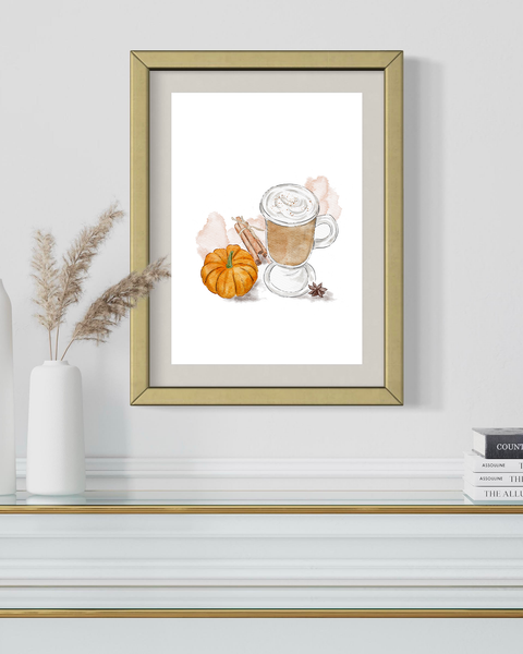 Nina Maric art print of pumpkin spice and fall essentials
