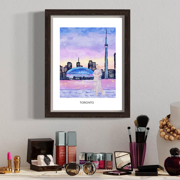 Toronto skyline watercolor print by Nina Maric illustrations