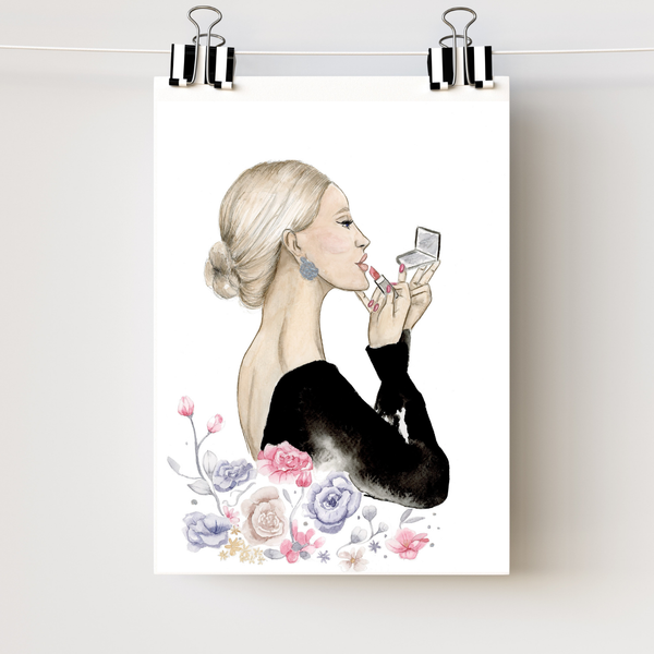 Fashion Illustration Makeup Girl Art Print