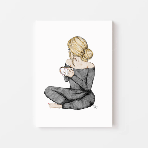 Serene Chic: Calming Fashion Illustration Art Print
