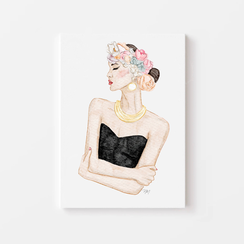 Flower Crown Girl Print - Feminine wall decor