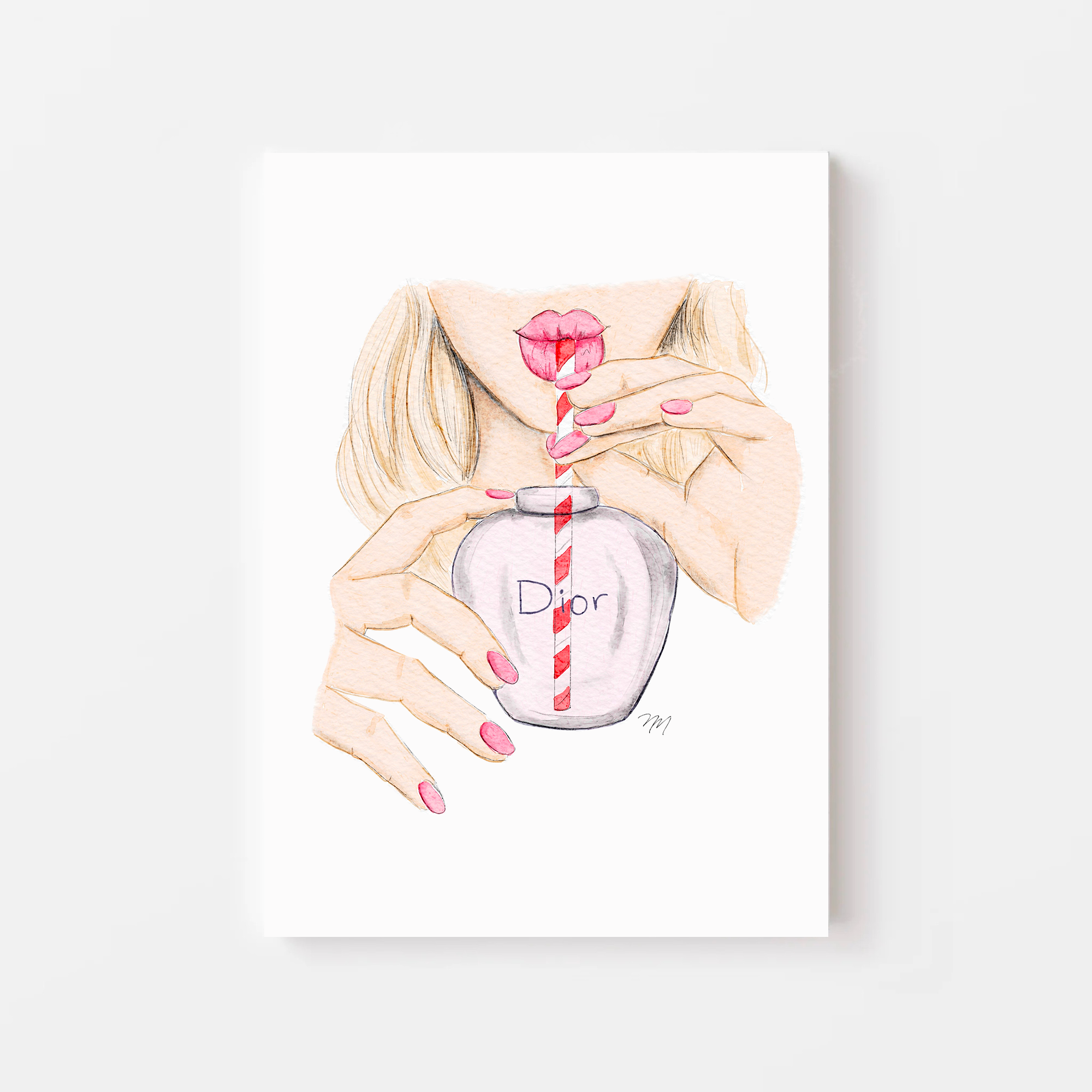 Chic and Refreshing: Perfume Fashion Illustration Print