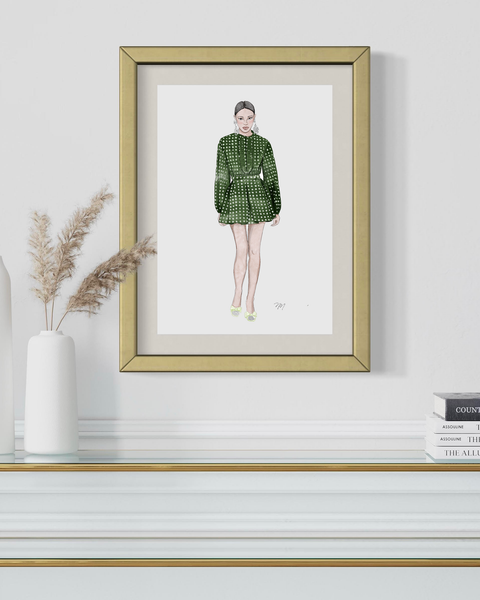 Green with Envy - Fashion Illustration Wall Art