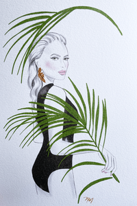 Palm Queen Original Watercolor Painting