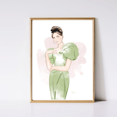 RetroVert Watercolor Art Print - with skin color