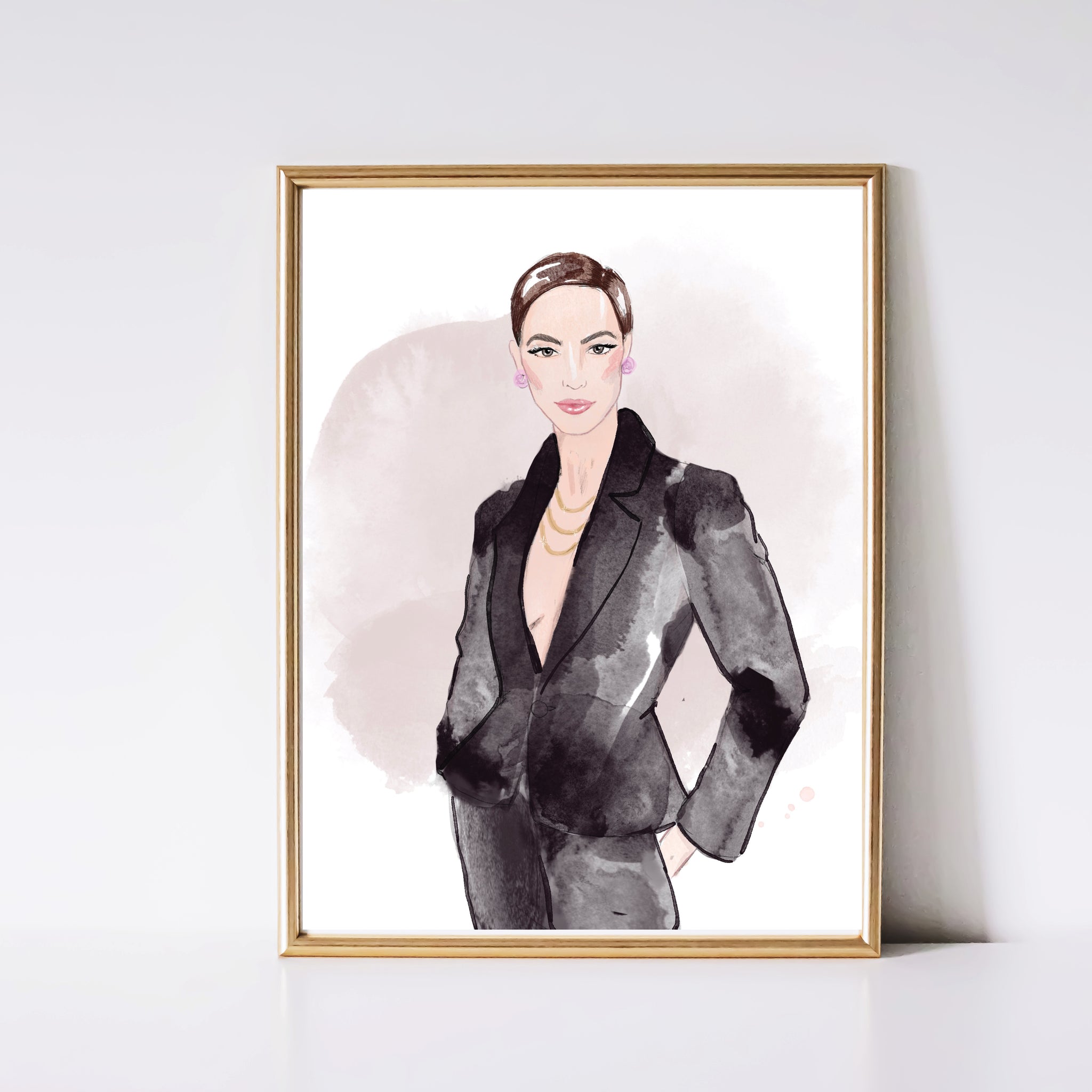 She Means Business Watercolor Art Print