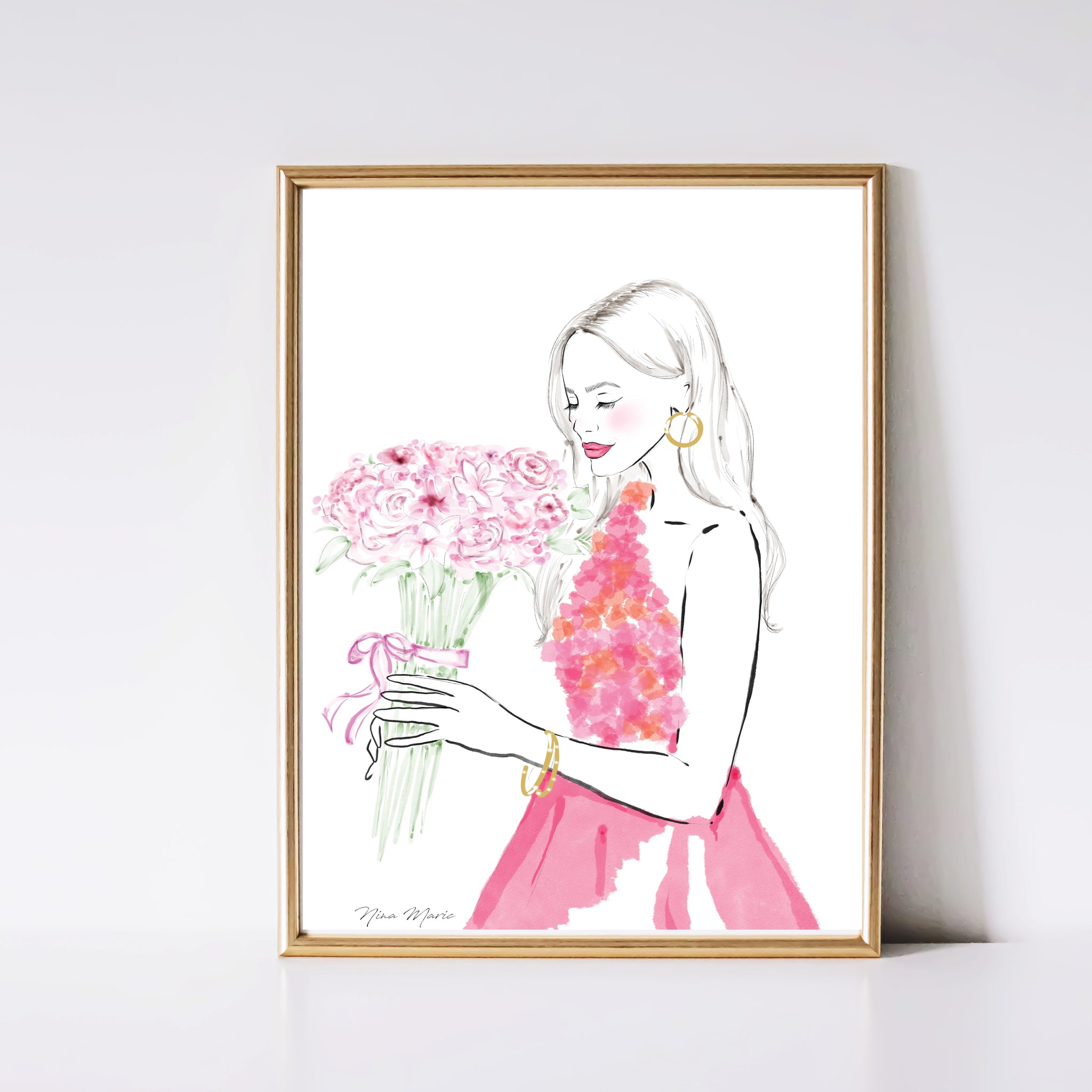 Smell the Roses Watercolor Art Print