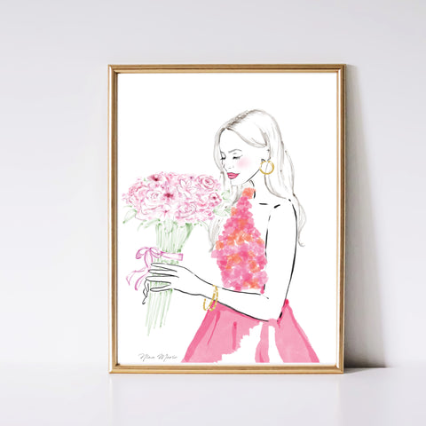 Smell the Roses Watercolor Art Print