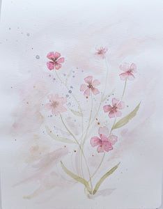Wild Flowers Original Watercolor Painting